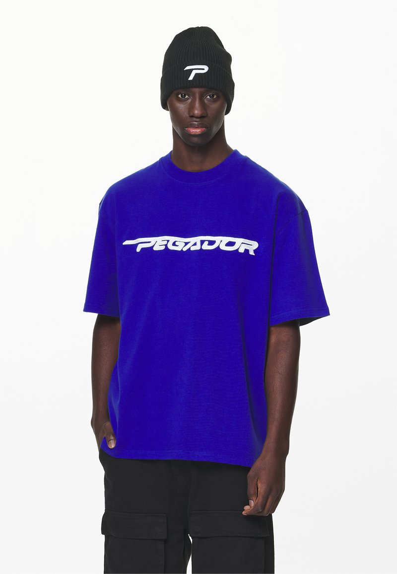 Pegador MANOR OVERSIZED TEE - Tricou cu imprimeu - washed endless blue