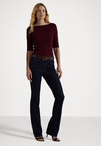 Lauren Ralph Lauren STRETCH COTTON BOATNECK TEE - T-shirts - pinot noir