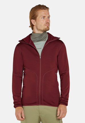 icebreaker MERINO 560 HEAVY WEIGHT  REAL FLEECE ELEMENTAL ZIP HOODIE - Vetoketjullinen college - dark red