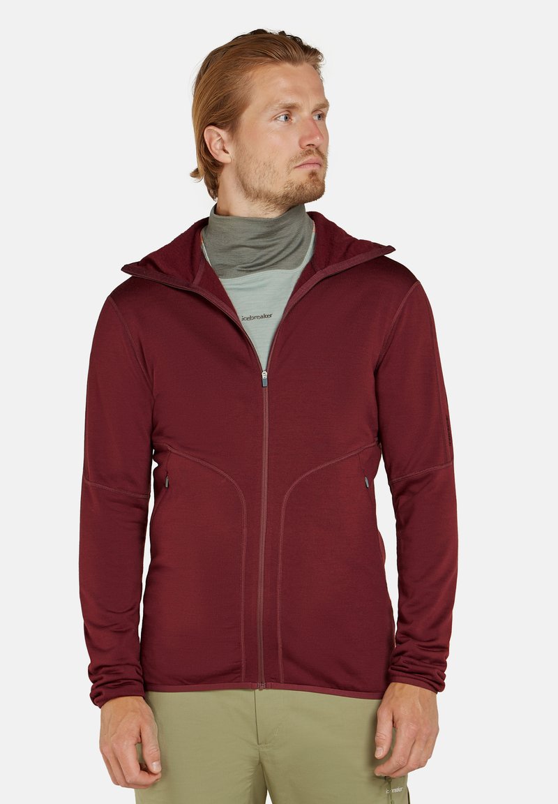 icebreaker MERINO 560 HEAVY WEIGHT REAL FLEECE ELEMENTAL ZIP HOODIE - Sweatjakke - dark red