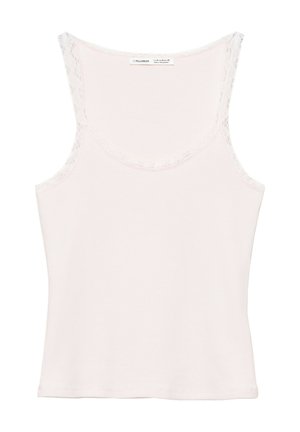PULL&BEAR, LACE DETAIL - TANK TOP - Débardeur - pink