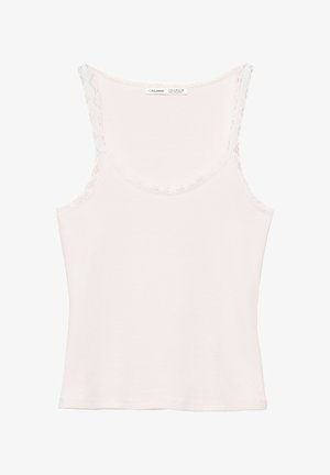 PULL&BEAR, LACE DETAIL - TANK TOP - Débardeur - pink