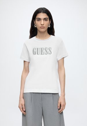 Guess, LOGO TEE - T-shirt imprimé - white