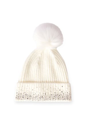 CON PON E STRASS - Berretto - bianco lana