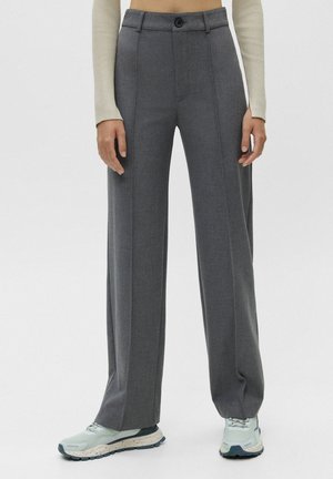 MIT ZIERNAHT VORNE - Broek - light grey