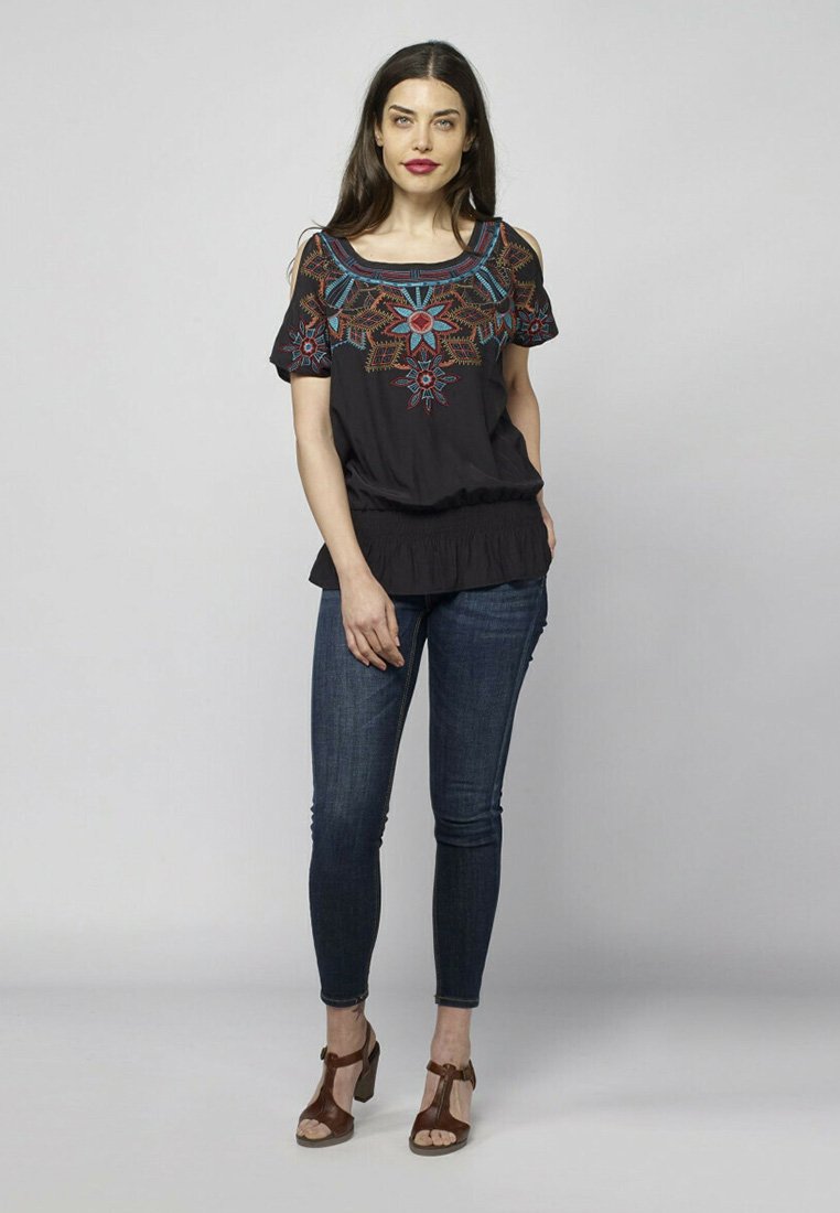 Koroshi BLUSA MANGA CORTA - Top - black