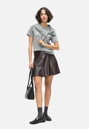 STOCKH LM, NEA KNITTED TEE - T-shirt basic - grey melange
