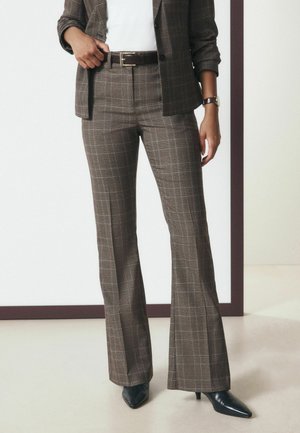 Next, TALL FIT - CHECK BOOTCUT TAILORED TROUSERS - Pantalon classique - burgundy