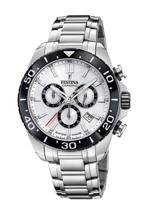 SWISS MADE - Rannekello ajanottotoiminnolla - white