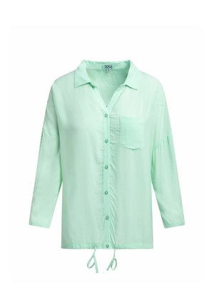 Soccx, SOCCX BLUSE MIT BACKPRINT, 3/4-ARM UND SAUMBAND - Button-down blouse - ocean mint