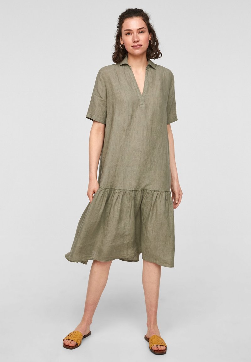 s.Oliver Robe de jour summer khaki melange/vert foncé chiné ZALANDO.FR