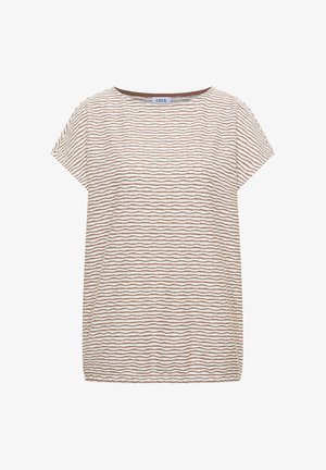 Cecil, T-SHIRT WITH BOAT NECKLINE AND STRIPES - Printtipaita - creamy mocha