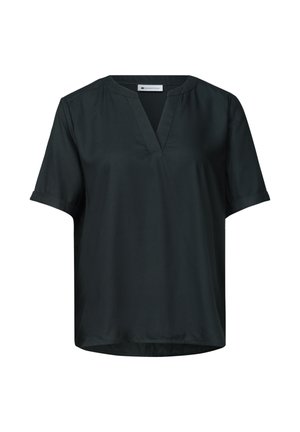 Street One, BLUSENSHIRT IN UNIFARBE MIT SPLIT NECK - Blouse - deep bound green