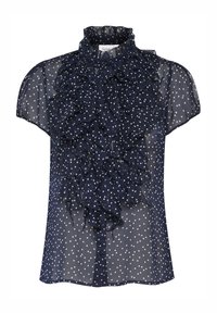 LILJASZ CRINKLE SS - Button-down blouse - baritone ice mini hearts