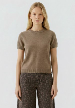 Oui, PULLOVER - T-Shirt print - taupe melange