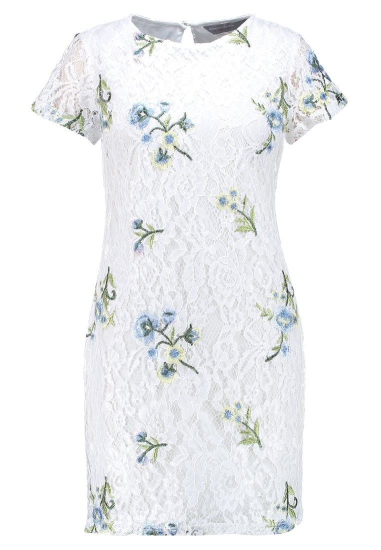 dorothy perkins white lace dress White Dorothy Perkins Lace Insert Broderie Strappy Midi Dress