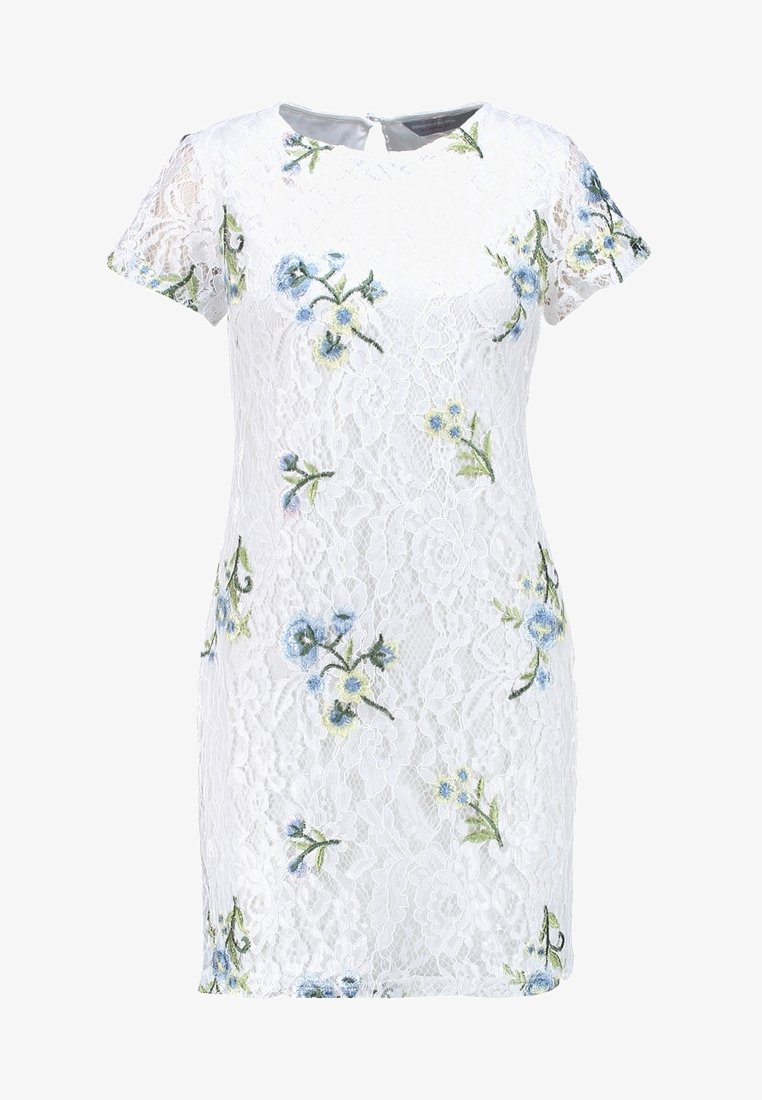 dorothy perkins white lace dress White Dorothy Perkins Lace Insert Broderie Strappy Midi Dress