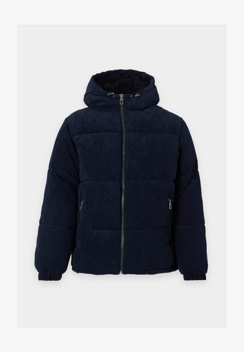 Pier One by Zalando CORDUROY PUFFER JACKET - Vinterjakke - dark blue/mørkeblå