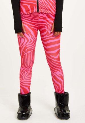 SKIWEAR BASE LAYER TIGHTS ZEBRA PRINT - Leggings - pink