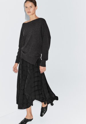 Massimo Dutti LONG FLOUNCE - Maxirok - mottled dark blue