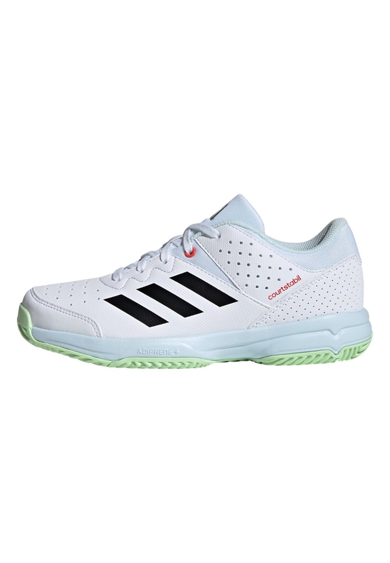 adidas Performance COURT STABIL - Chaussures de volley - cloud white   core black   semi green spark