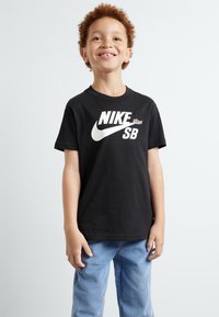 Nike SB TEE LOGO UNISEX - Apdrukāts T-krekls - black