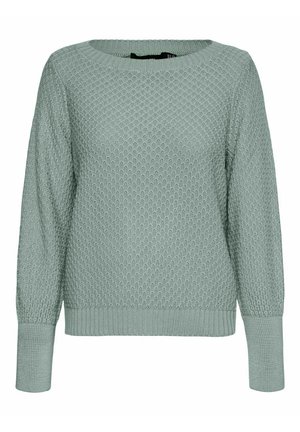 Jersey De Punto VERO MODA Para Mujer - Manga Larga, Cuello Redondo, Rayas Gris, Poliéster Reciclado