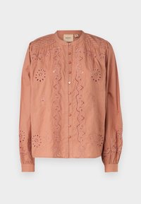 VIBIRDIE CHINA COLLAR - Blúzka so zapínaním na gombíky - mocha mousse