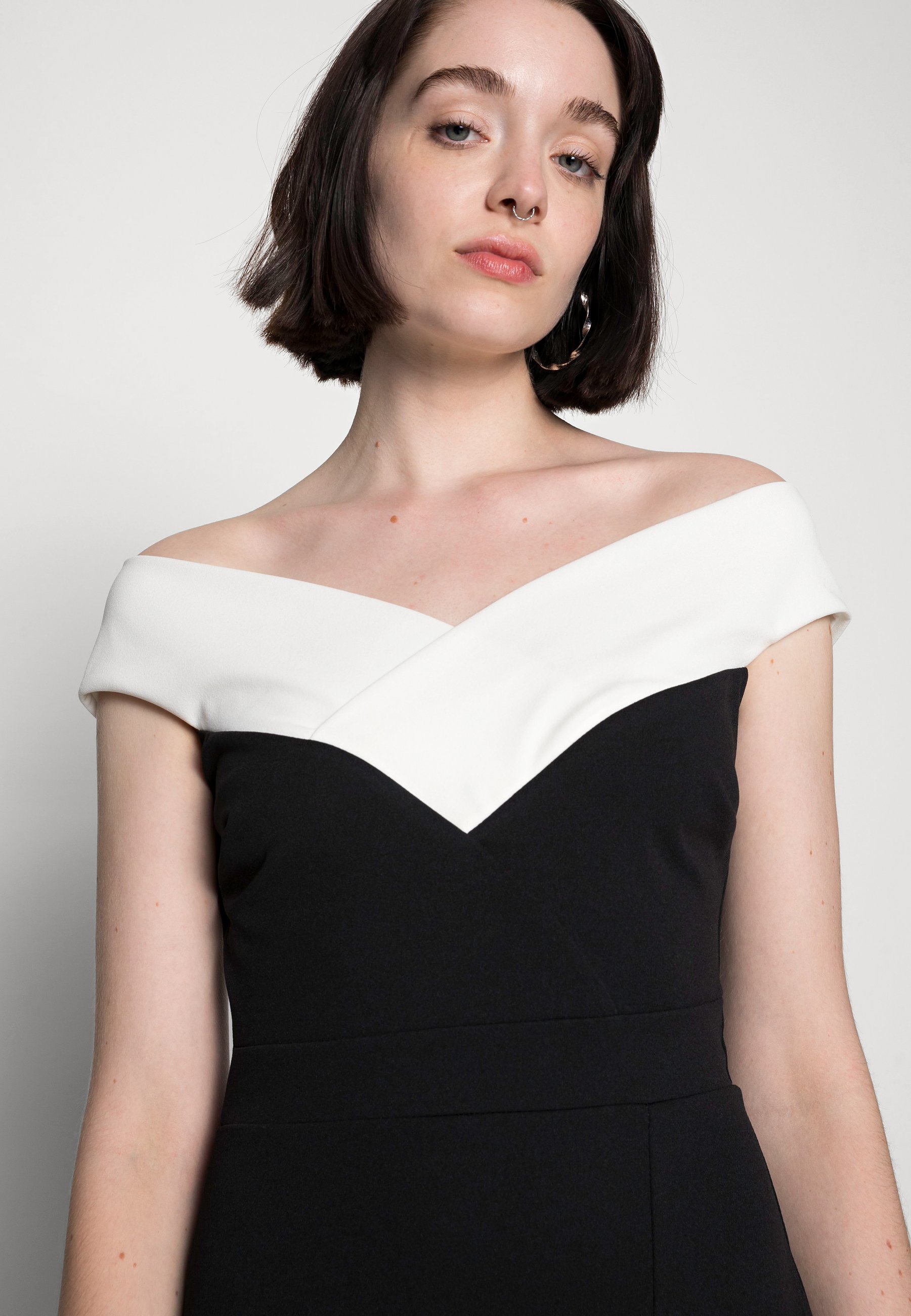 black and white contrast dress