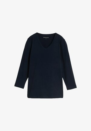 TOM TAILOR, TOM TAILOR T-SHIRT BASIC LANGARMSHIRT MIT V-AUSSCHNITT - T-shirt à manches longues - sky captain blue