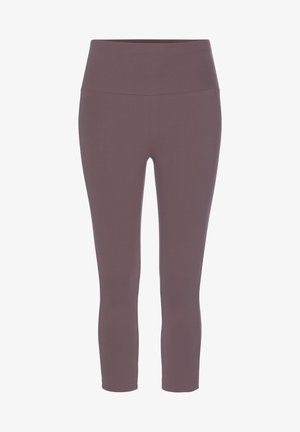 Lavendelfärgade leggings av stretchig, slät tyg med hög midja och figurnära passform, som slutar vid mitten av vaden.