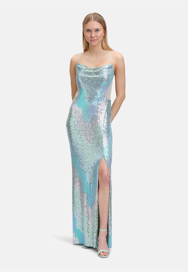 Ballkleid - blau gemustert