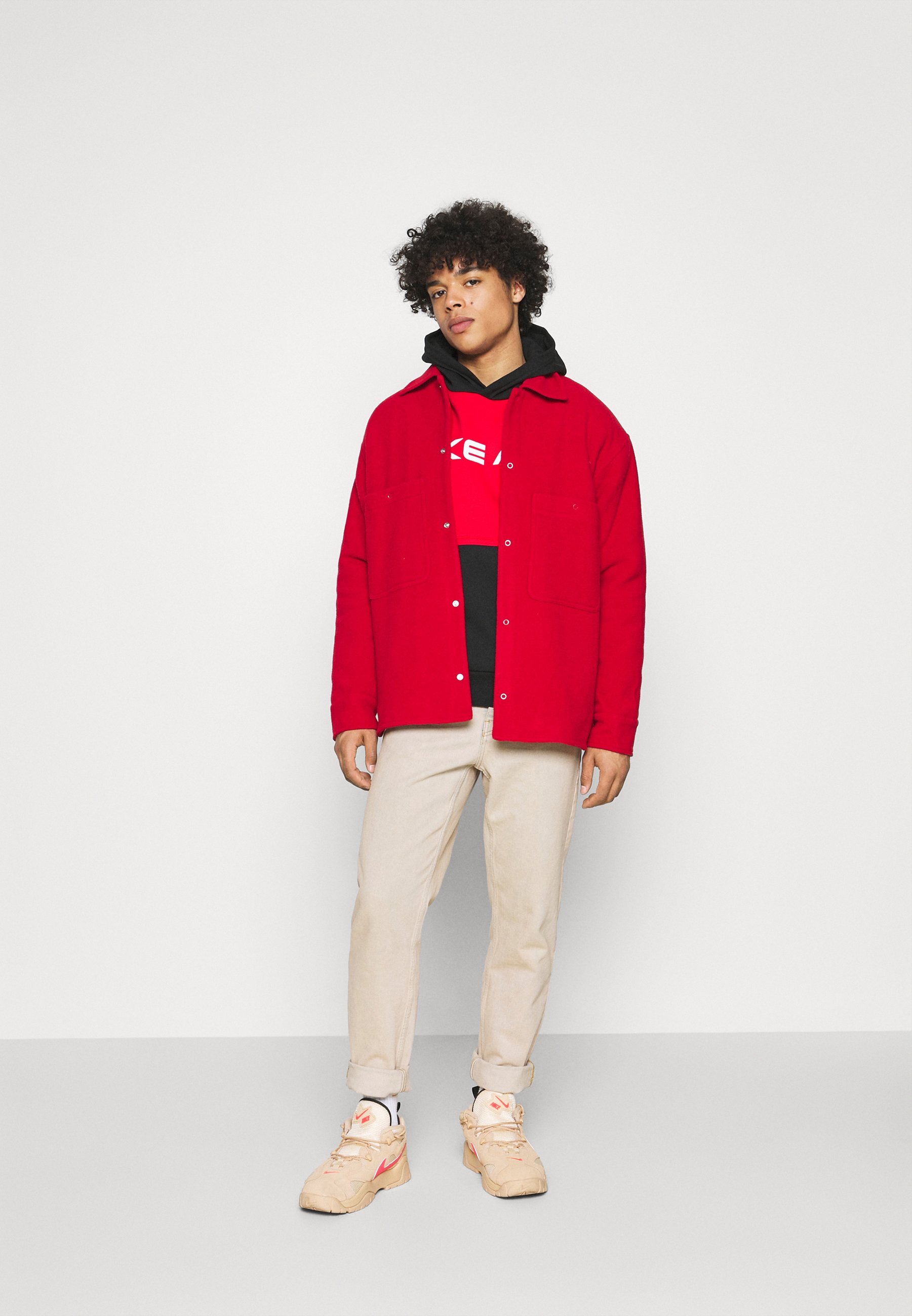 nike air red white and black hoodie