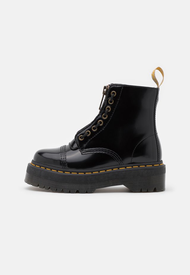 VEGAN SINCLAIR - Enkellaarsjes met plateauzool - black oxford