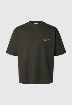 Selected, SLMRELAXEMERY GRAPHIC SS O-NECK TEE - T-Shirt basic - peat