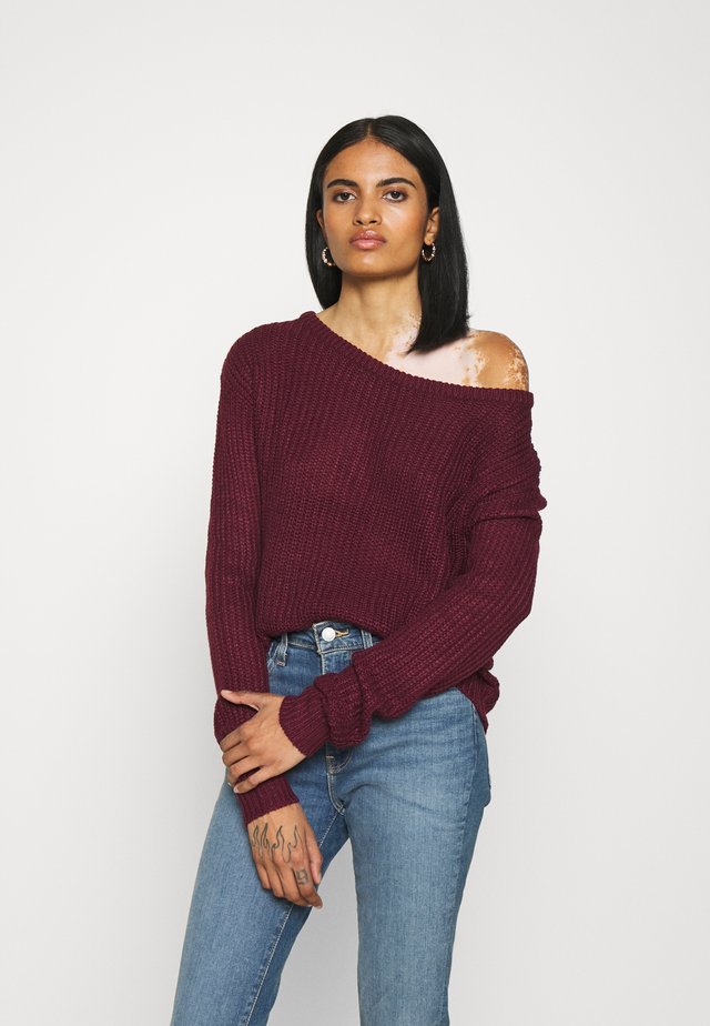 OPHELITA OFF SHOULDER JUMPER - Jumper - burgundy