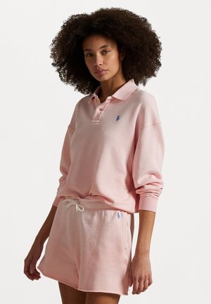 LIGHTWEIGHT FLEECE LONG-SLEEVE POLO - Topper langermet - pink sand