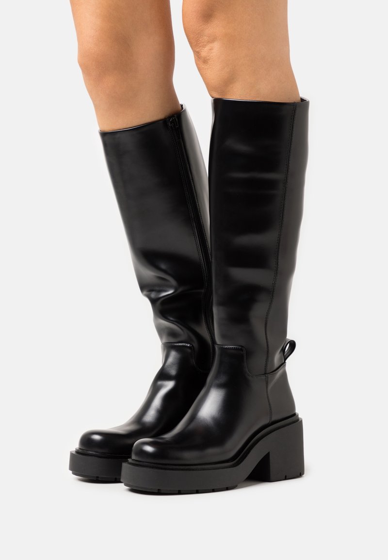Monki Botas con plataforma - black