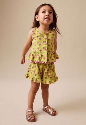 Next, REGULAR FIT - PEPLUM VEST AND SHORTS SET  . - Veste sans manches - green pink flower