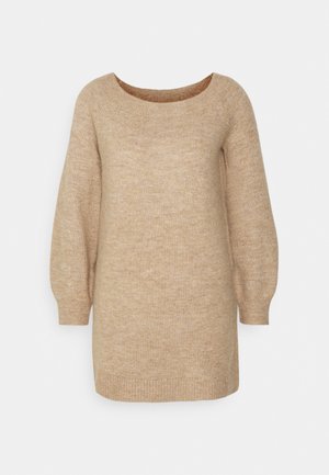 Even&Odd SCHULTERFREI MINI STRICKKLEID - Rochie tricotată - camel