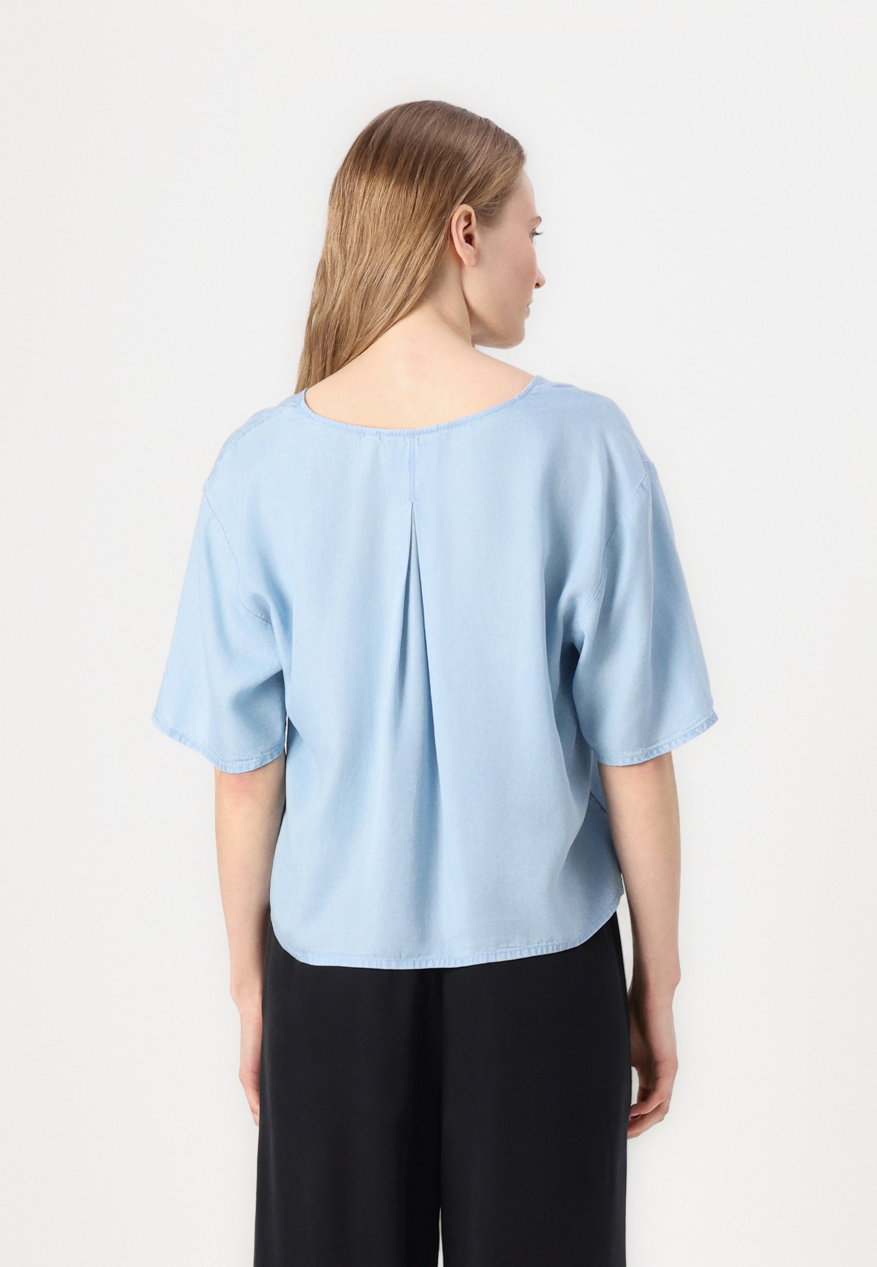 売れ筋商品|||トム テイラー デニム シャツ レディース トップス V NECK - Blouse - light stone bright blue denim トム テイラー デニム レディース シャツ トップス V NECK
