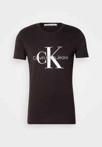 GLOSSY MONOLOGO TEE - Majica kratkih rukava s printom - black
