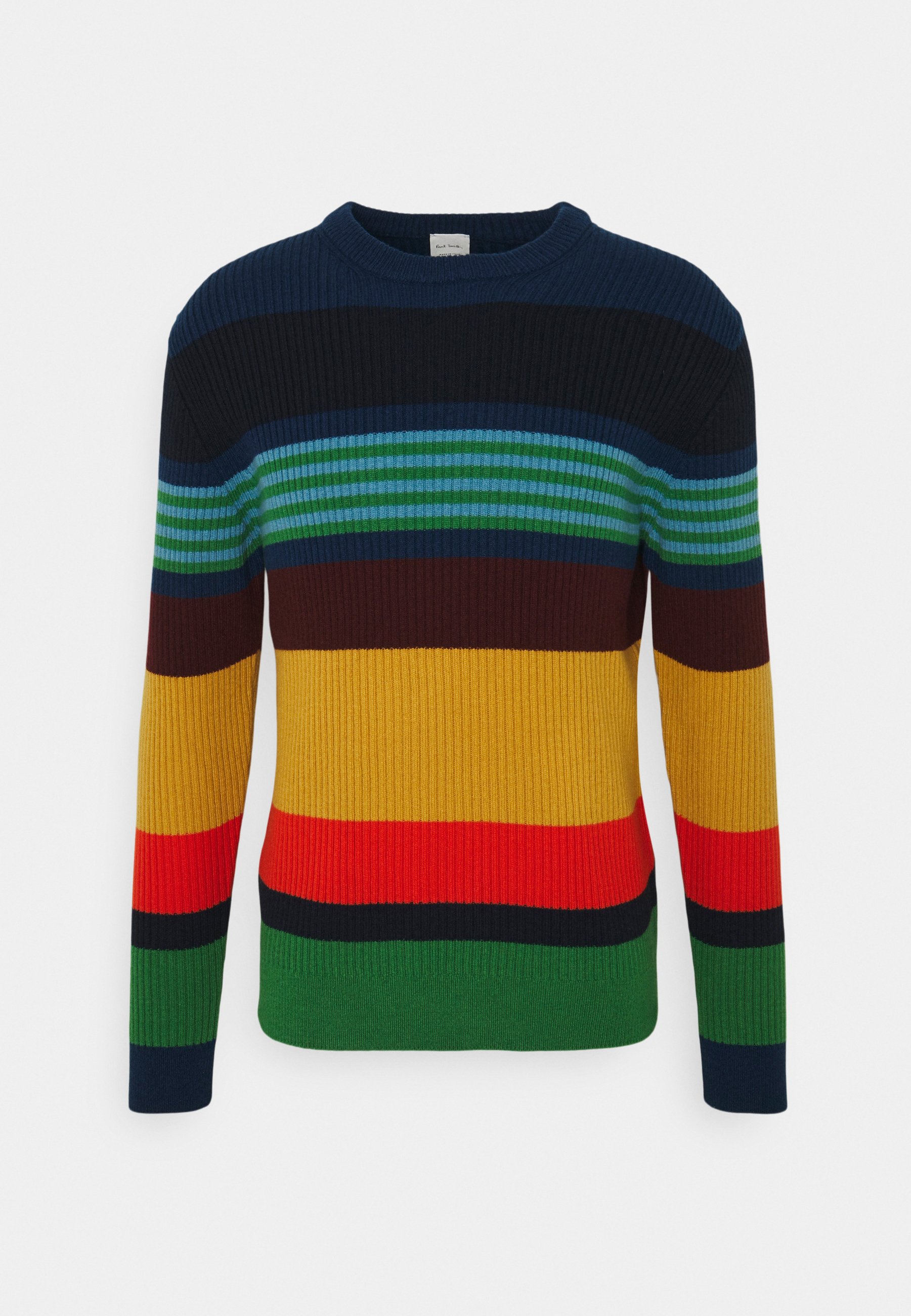 multicolor crew neck sweater
