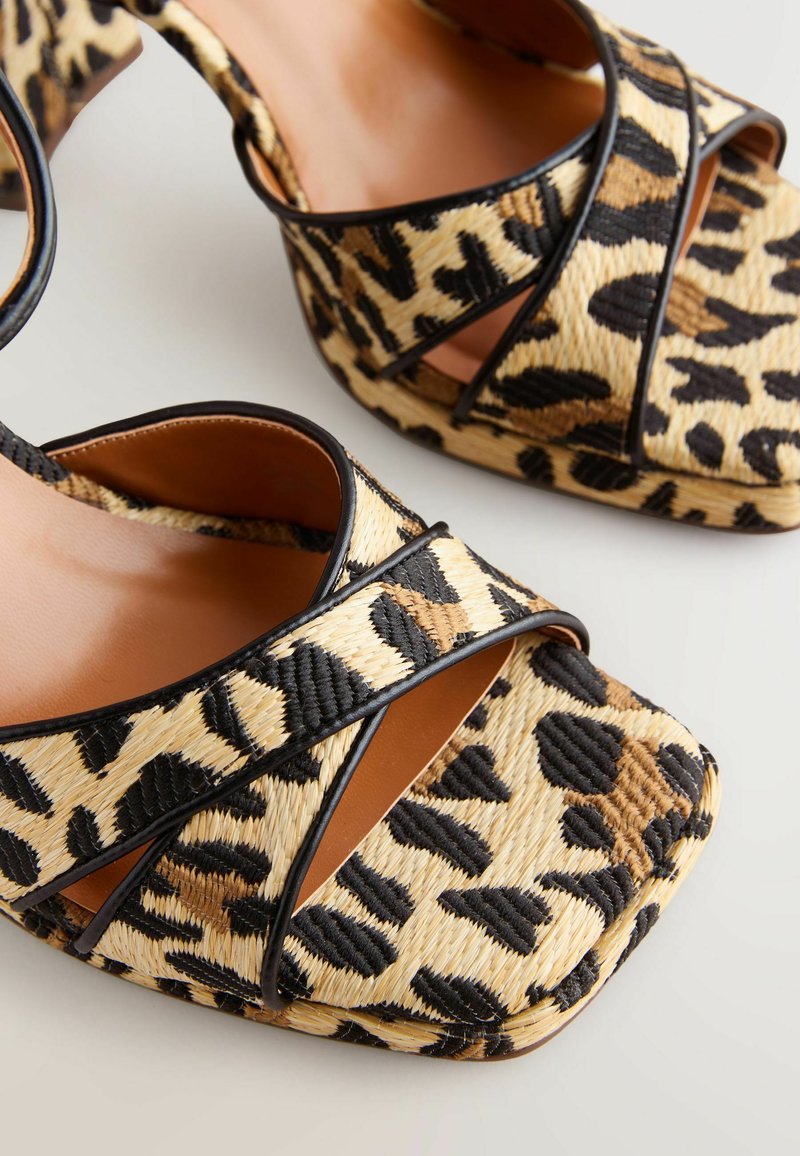 Chaussures à Talons Hauts NEXT - Taille 5 (38) - Effet Peau De Serpent, Bout Ouvert, Sangle Cheville - Neuves Sans Boîte