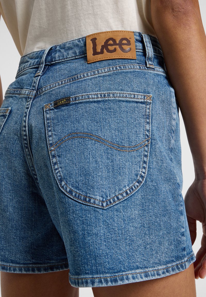 Shorts De Mezclilla Lee Para Mujer - Cortos, De Talle Delgado, Con Cierre De Cremallera Y Botón, Cómodos Y Lavables A Máquina