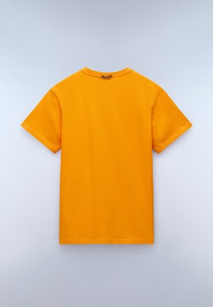 Korte mouwen t-shirt van helder oranje katoen, met een ronde halslijn en een standaard pasvorm. Geen patronen of accenten zichtbaar.