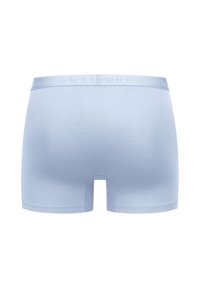 Hellblaue Boxershorts aus weichem Stoff. Mit nahtlosem Design und einem elastischen Bund mit eingeprägtem Markennamen.