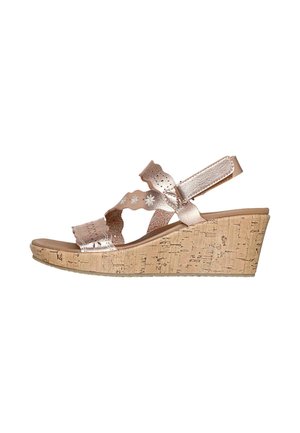 Skechers BEVERLEE CHERISHED AURA - Sandalias de cuña - bronce