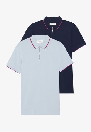 2 PACK SLIM POLO SHIRT - Poloskjorter - light blue/dark blue