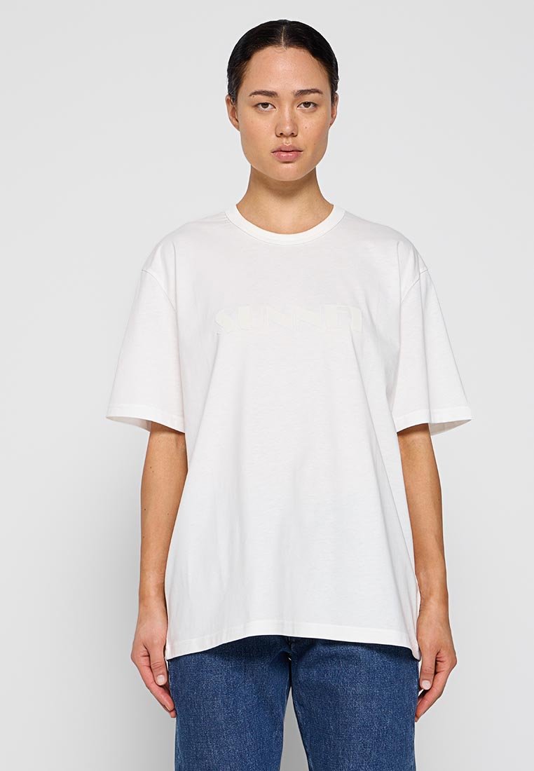 Sunnei T-shirt basic wit Sunnei T-shirt basic wit